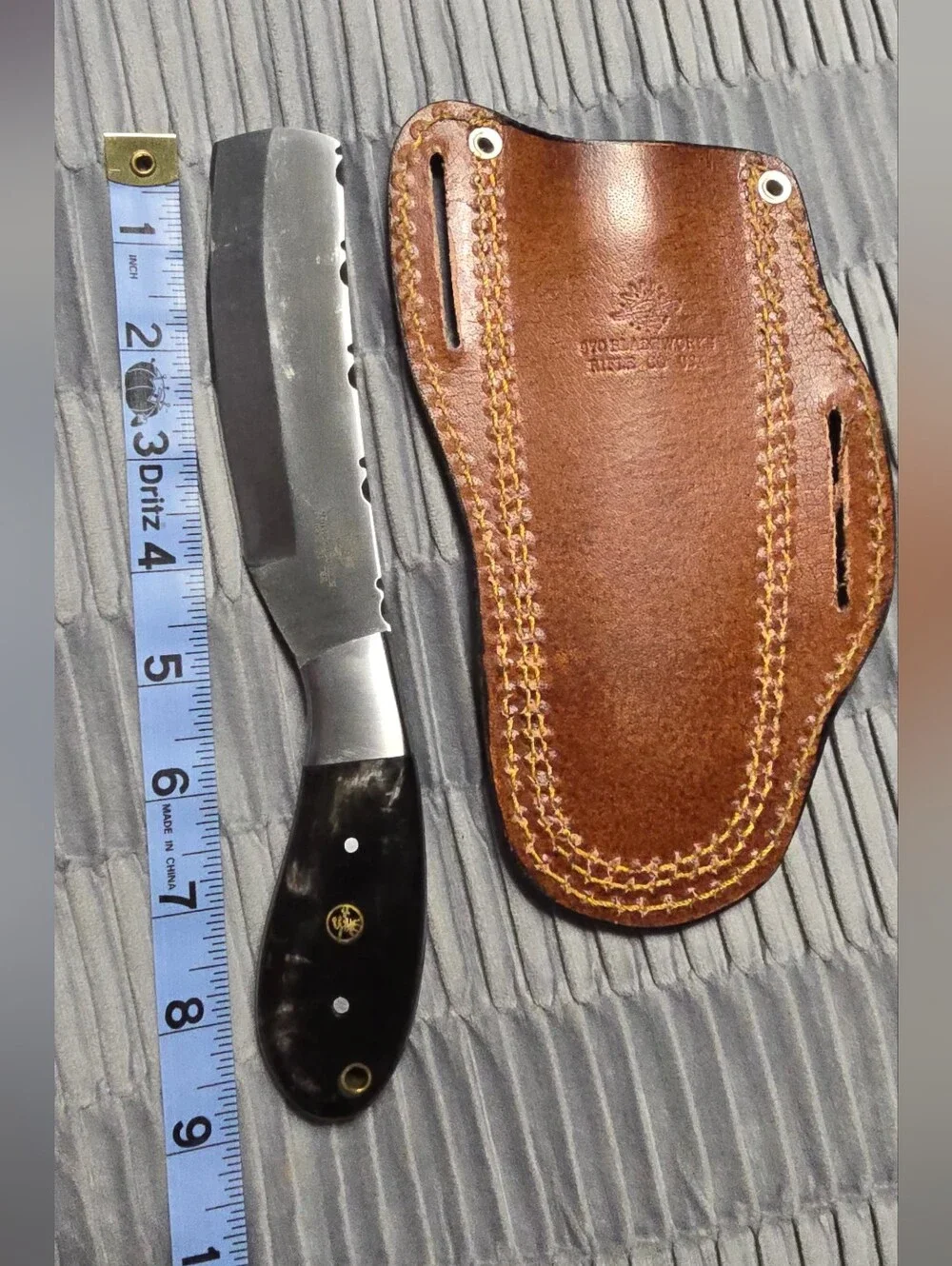 970 BladeWorks Hand Forged Fixed Blade Cross Sheath Black Handle Made In USA 🔥